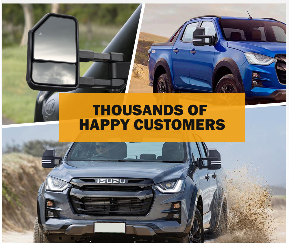 San Hima Extendable Towing Mirrors Gen2 for Isuzu D-MAX DMAX MY2021-Current - Sunyee