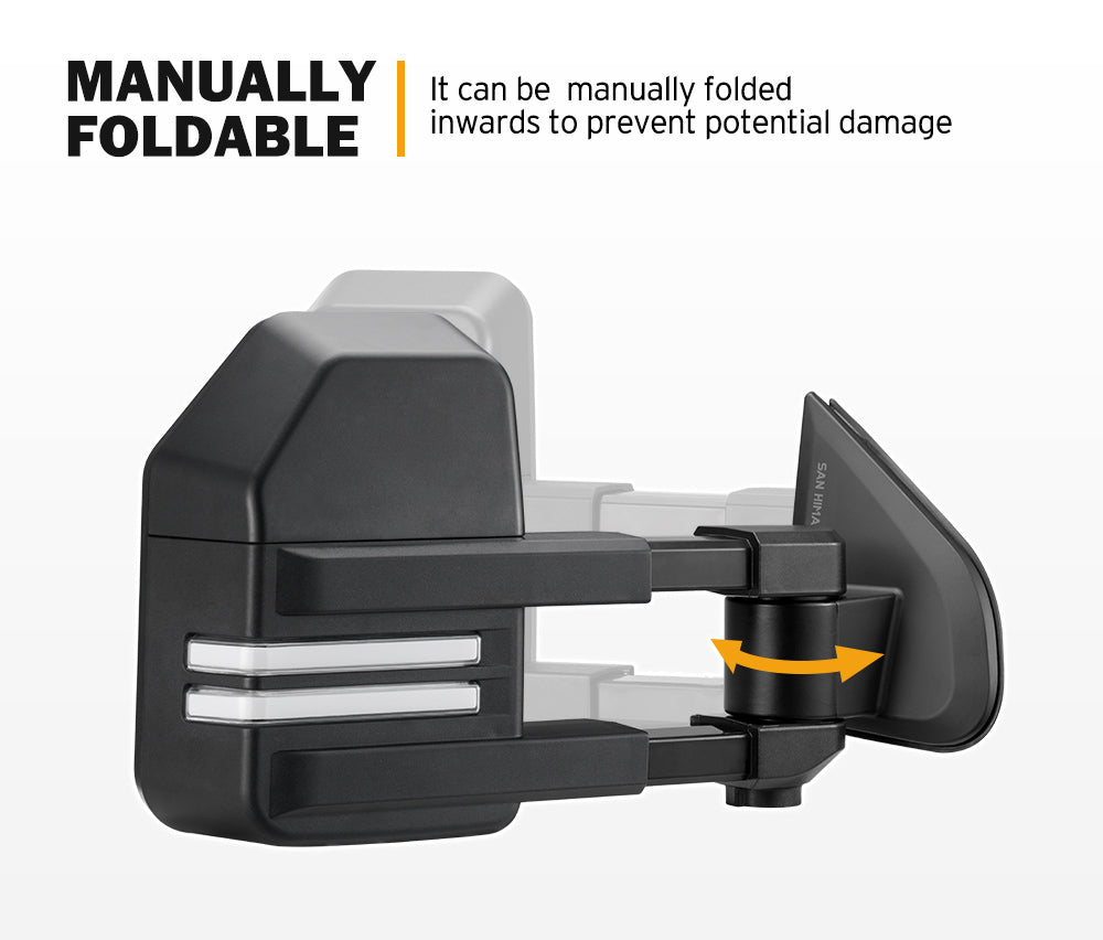 San Hima Extendable Towing Mirrors Gen2 for Mazda BT-50 BT50 TF Series JUL 2020-On - Sunyee