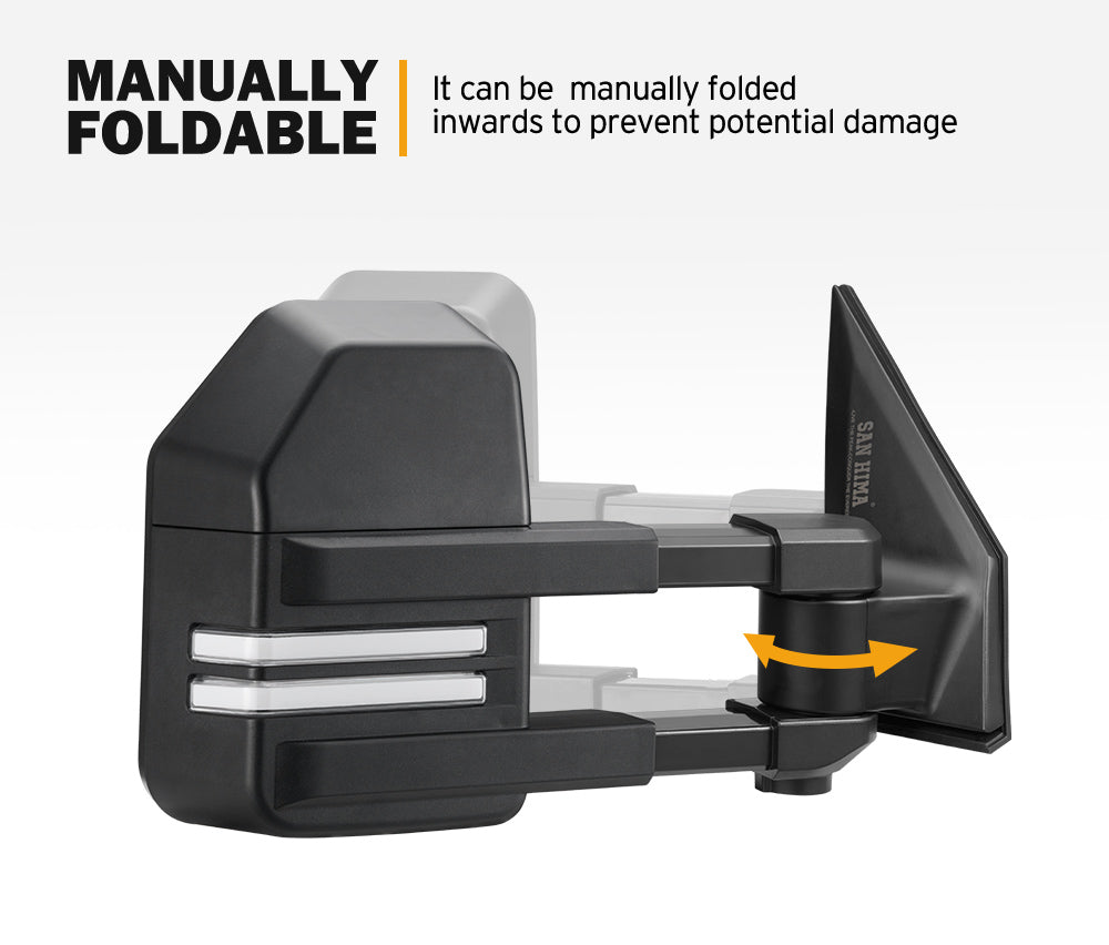 San Hima Extendable Towing Mirrors Gen2 for Toyota Landcruiser 200 Series 2007-2021 - Sunyee