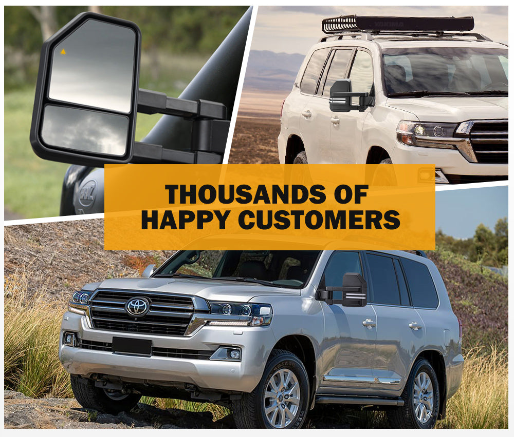 San Hima Extendable Towing Mirrors Gen2 for Toyota Landcruiser 200 Series 2007-2021 - Sunyee