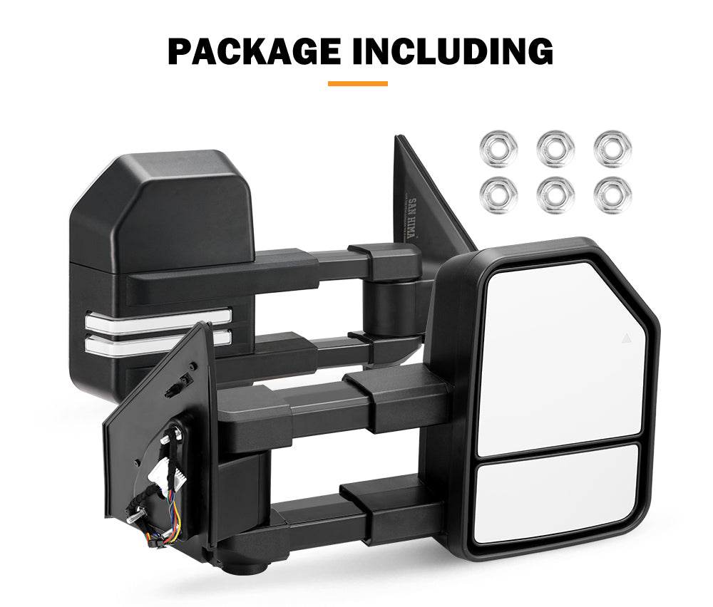 San Hima Extendable Towing Mirrors Gen2 for Toyota Landcruiser 200 Series 2007-2021 - Sunyee