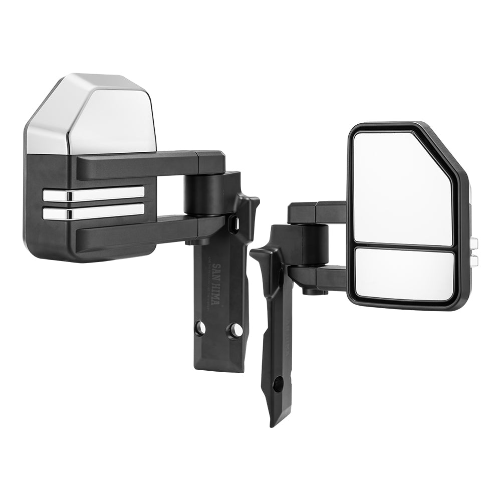 San Hima Extendable Towing Mirrors for Toyota LandCruiser 70 75 76 78 79 Series Silver - Sunyee