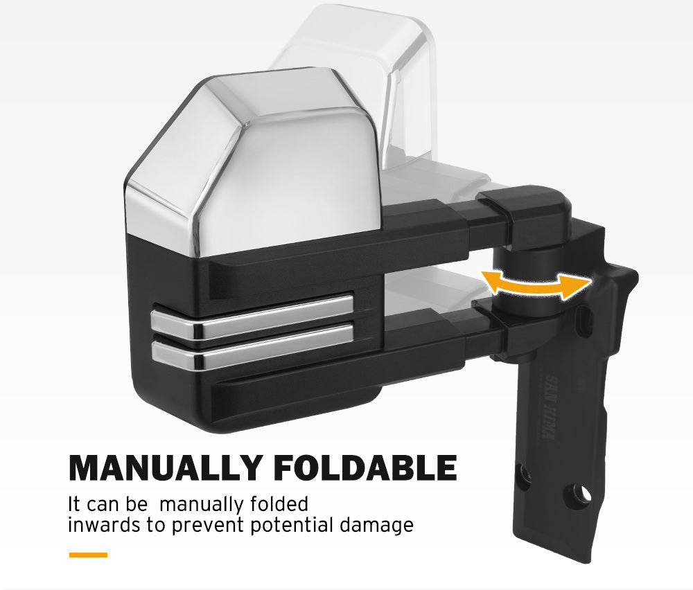 San Hima Extendable Towing Mirrors for Toyota LandCruiser 70 75 76 78 79 Series Silver - Sunyee