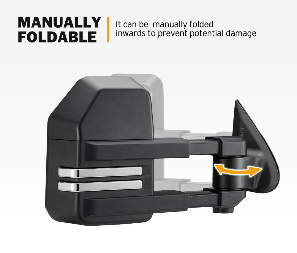 San Hima Extendable Towing Mirrors Gen2 for Mitsubishi Triton MQ/MR 2015-On - Sunyee