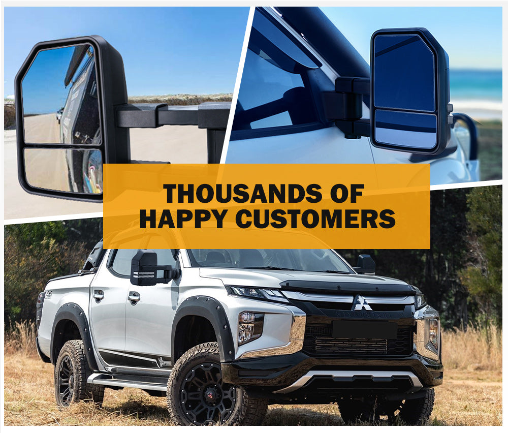 San Hima Extendable Towing Mirrors Gen2 for Mitsubishi Triton MQ/MR 2015-On - Sunyee