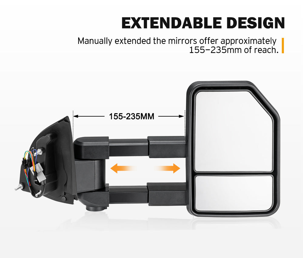 San Hima Towing Mirrors Gen2 for FORD RANGER Wildtrak MK PX PX2 PX3 XL XLT XLS 2012-MY2022 - Sunyee