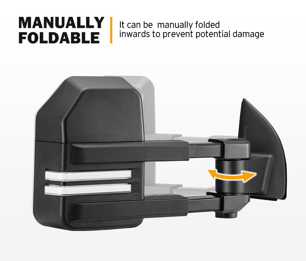 San Hima Towing Mirrors Gen2 for FORD RANGER Wildtrak MK PX PX2 PX3 XL XLT XLS 2012-MY2022 - Sunyee