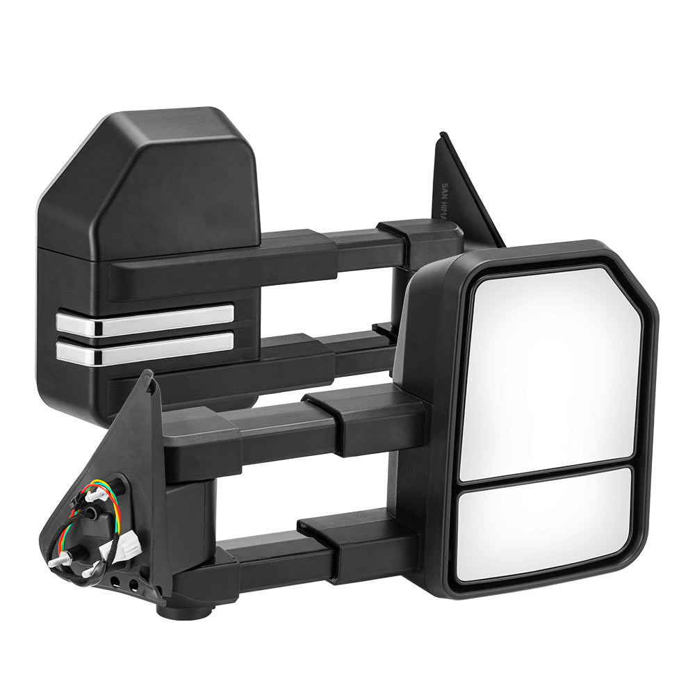 San Hima Extendable Towing Mirrors Gen2 fit NISSAN PATROL GU/Y61 1997-2016 Black - Sunyee