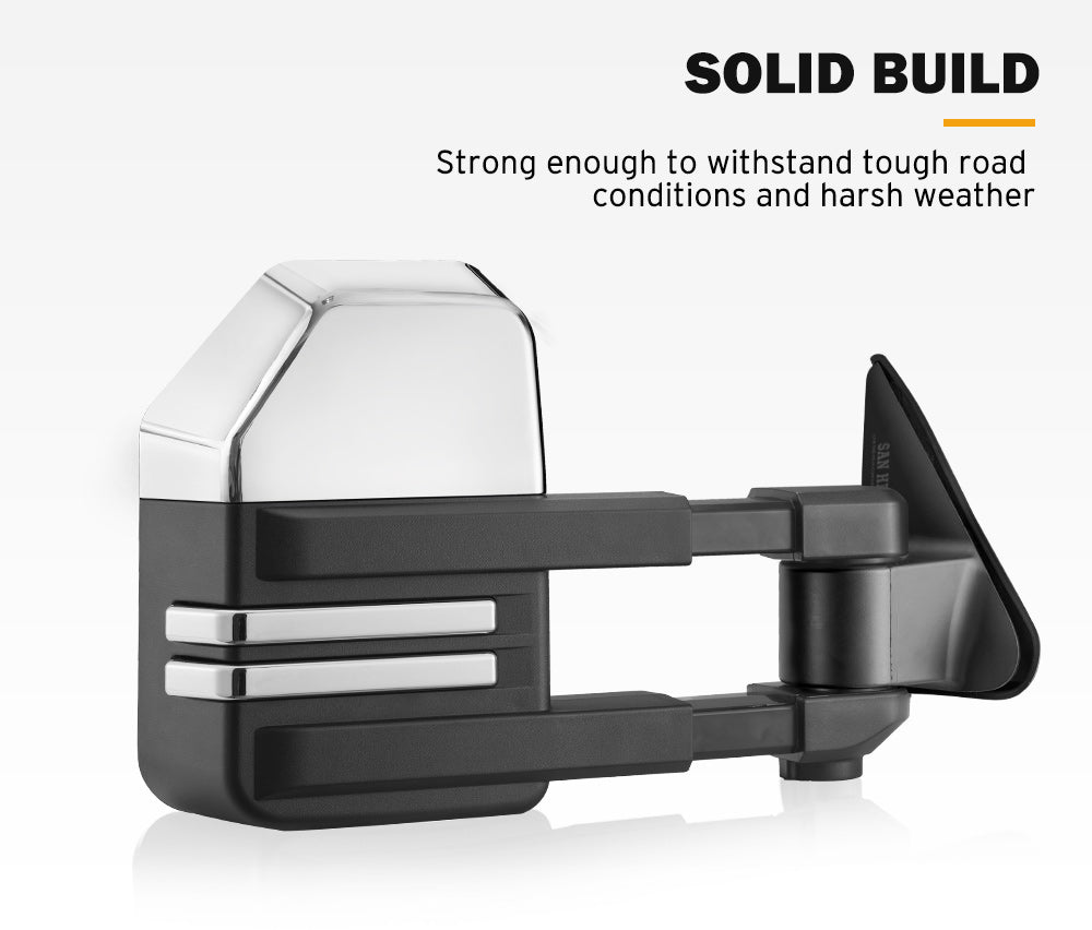 San Hima Extendable Towing Mirrors fit NISSAN PATROL GU/Y61 1997-2016 Silver - Sunyee