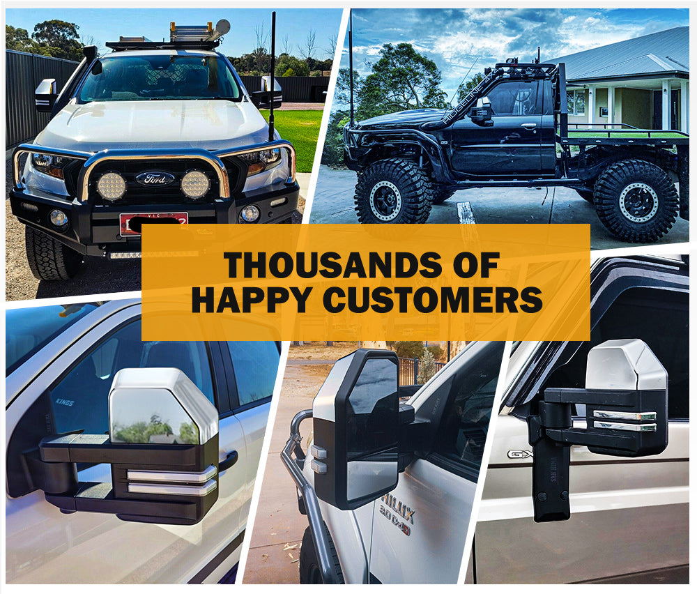 San Hima Extendable Towing Mirrors fit NISSAN PATROL GU/Y61 1997-2016 Silver - Sunyee