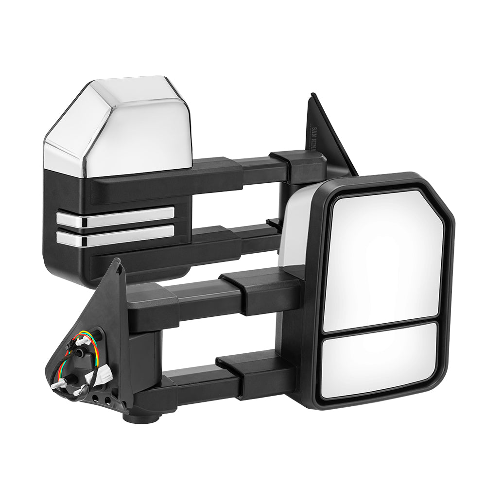 San Hima Extendable Towing Mirrors fit NISSAN PATROL GU/Y61 1997-2016 Silver - Sunyee