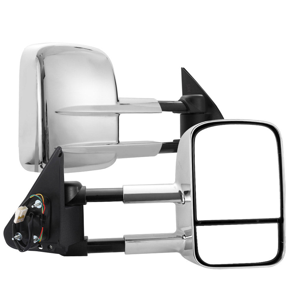 Towing Mirrors Gen1 Extendable for Nissan Patrol GU Y61 1997-2016 Chrome - Sunyee