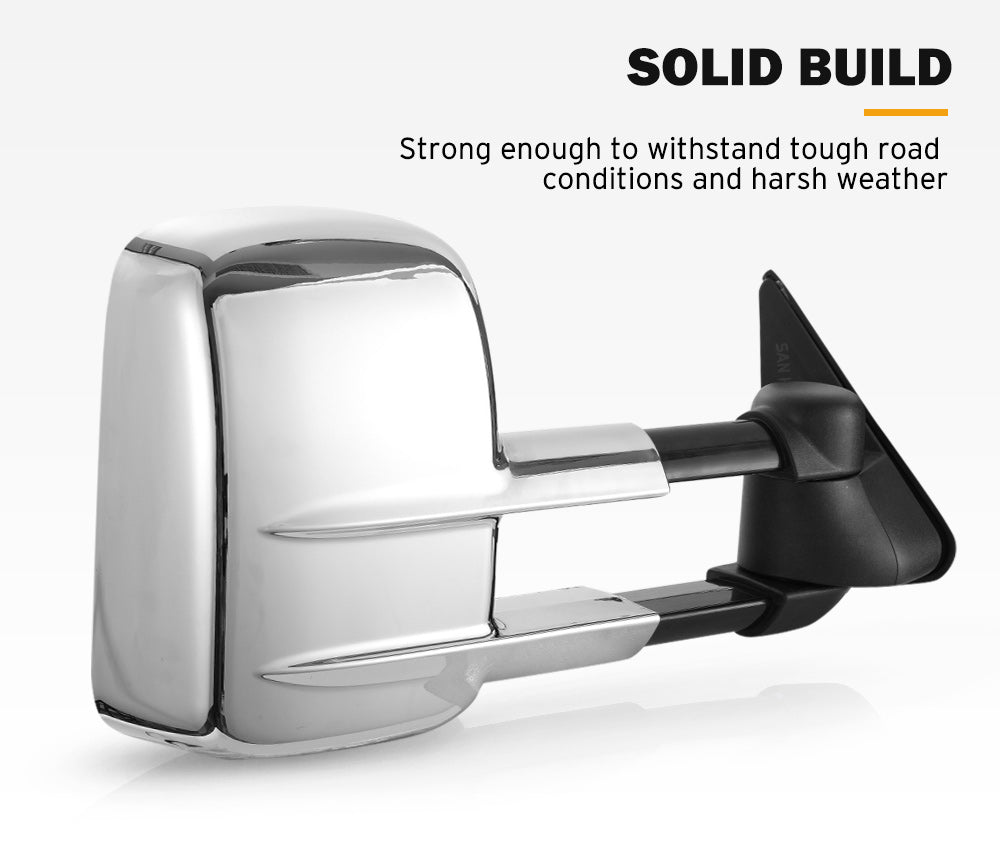 Towing Mirrors Gen1 Extendable for Nissan Patrol GU Y61 1997-2016 Chrome - Sunyee