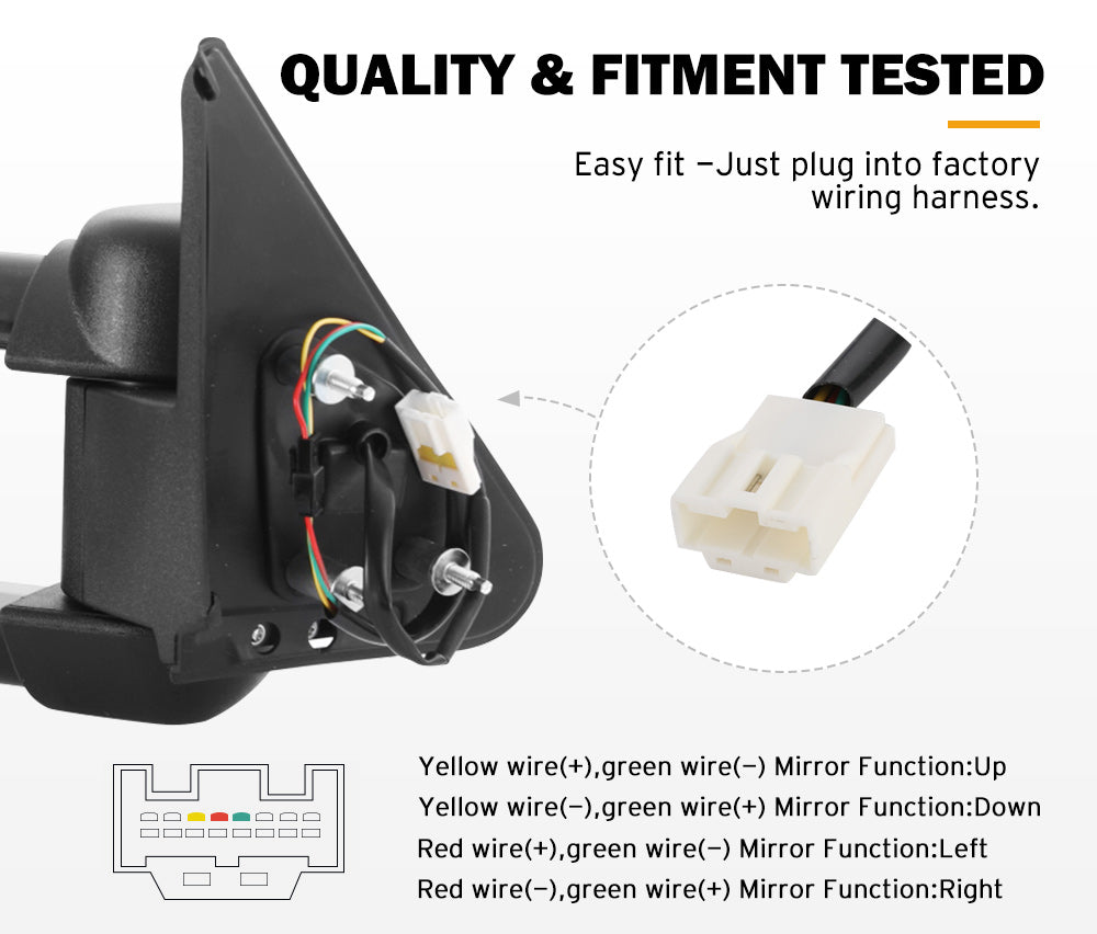 Towing Mirrors Gen1 Extendable for Nissan Patrol GU Y61 1997-2016 Chrome - Sunyee