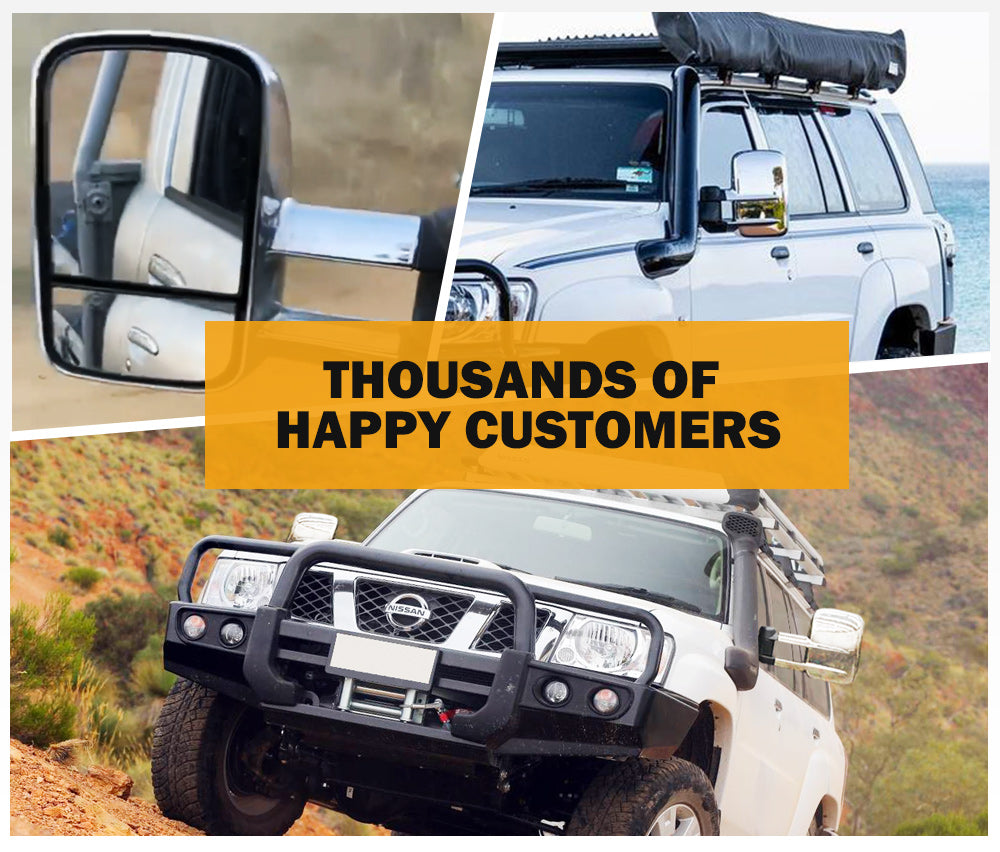 Towing Mirrors Gen1 Extendable for Nissan Patrol GU Y61 1997-2016 Chrome - Sunyee