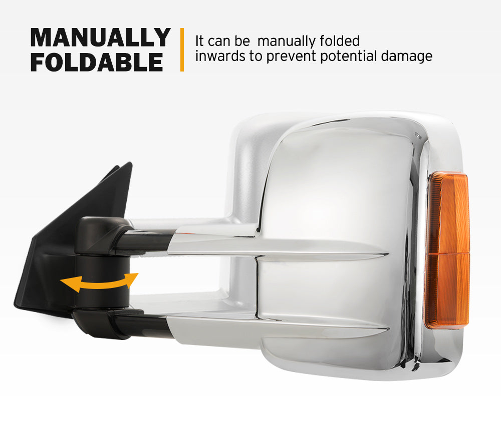 Towing Mirrors Chrome suit Toyota Landcruiser 200 Series 2007-2021 with Indicator - Sunyee