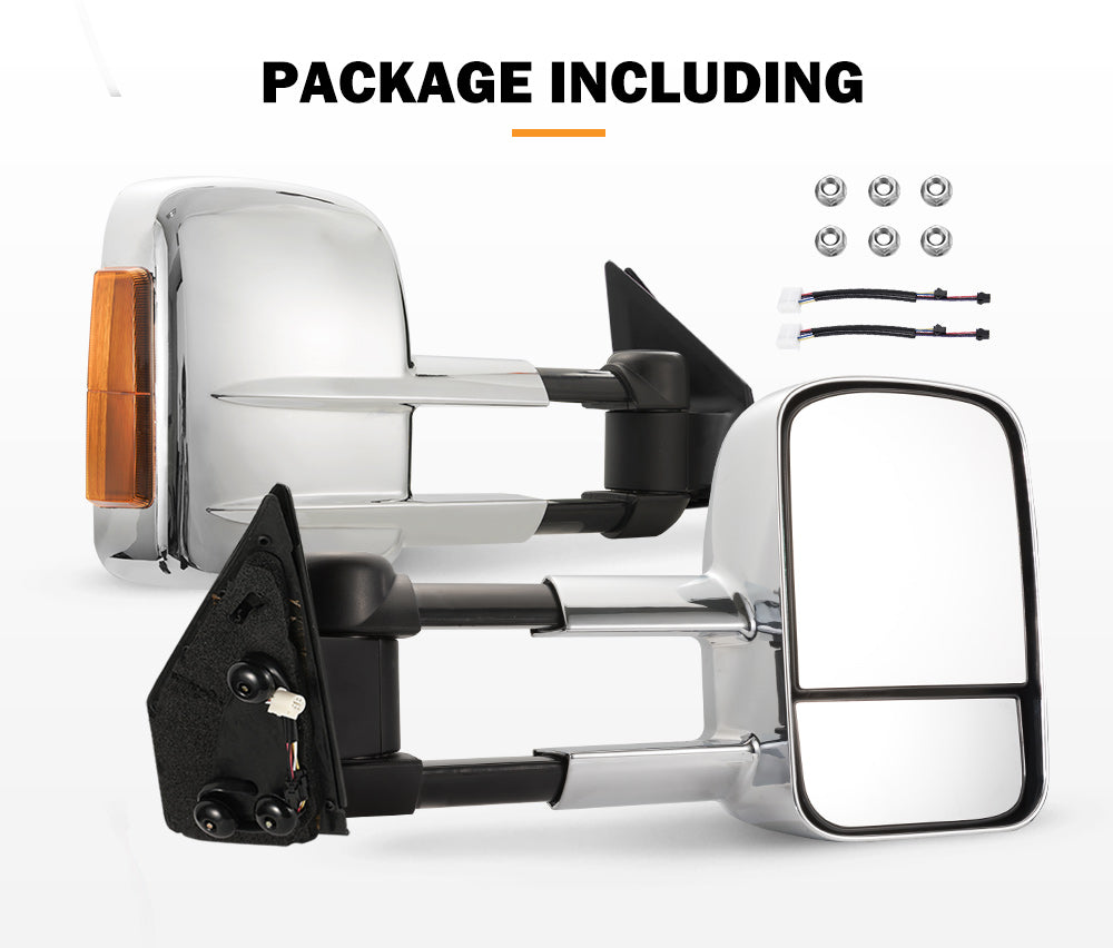 Towing Mirrors Chrome suit Toyota Landcruiser 200 Series 2007-2021 with Indicator - Sunyee