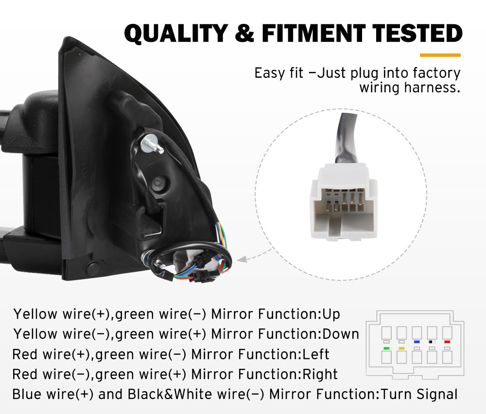 Towing Mirrors Gen1 for Ford Ranger MK PX PX2 PX3 XL XLT XLS Wildtrak 2012-MY2021 - Sunyee