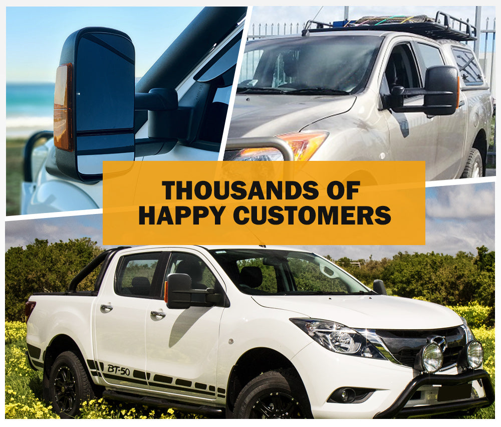 Towing Mirrors Gen1 Extendable Mazda BT-50 2012 to Mid-Year 2020 - Sunyee