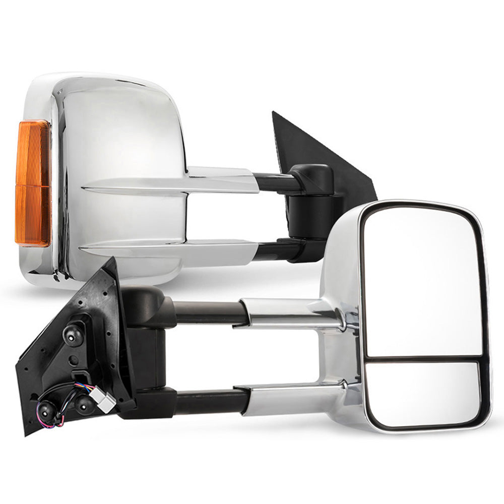 Pair Towing Mirrors Gen1 Chrome Mazda BT-50 2012 to Mid-Year 2020 - Sunyee