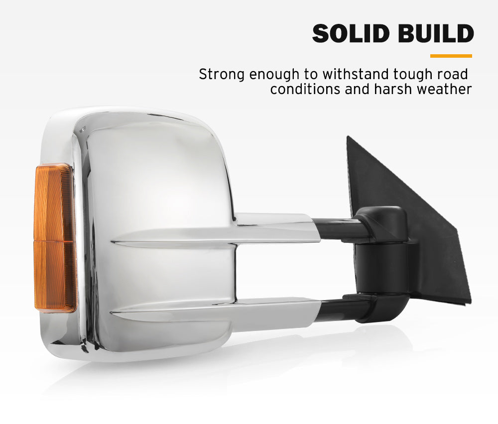 Pair Towing Mirrors Gen1 Chrome Mazda BT-50 2012 to Mid-Year 2020 - Sunyee