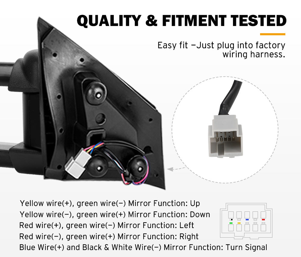 Pair Towing Mirrors Gen1 Chrome Mazda BT-50 2012 to Mid-Year 2020 - Sunyee