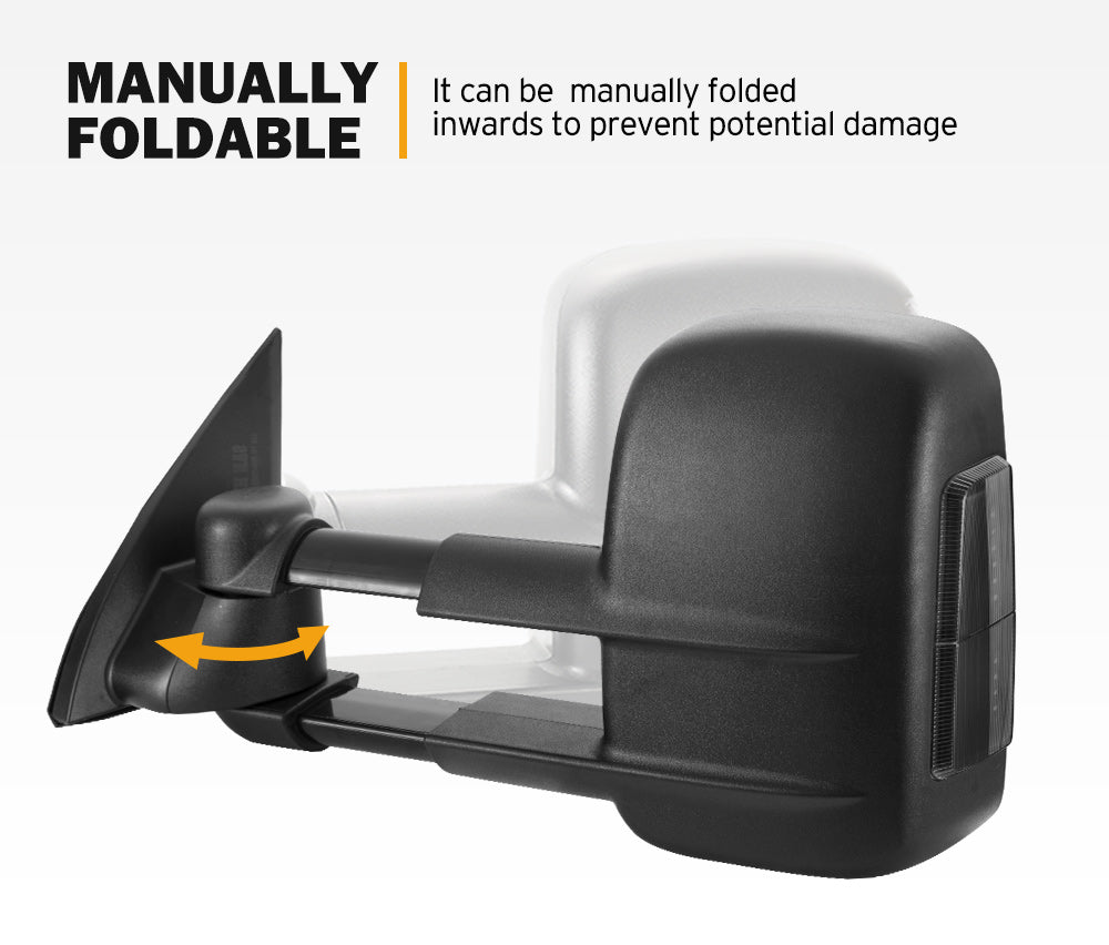 Towing Extendable Mirrors Gen1 for Toyota Prado 150 Series Wagon 11/2009 – 2019 - Sunyee