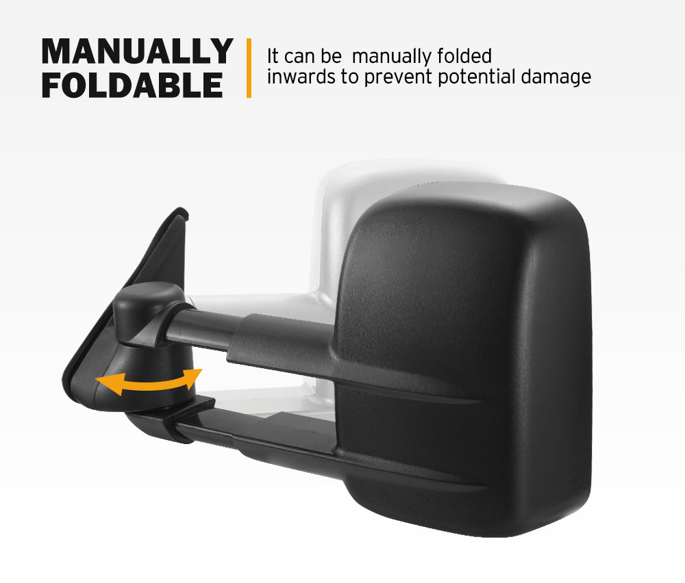 Extendable Towing Mirrors Gen1 fit Nissan Patrol GU Y61 Cab Chassis 1997- 2016 - Sunyee