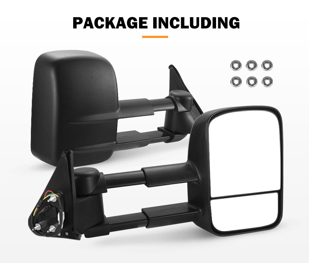 Extendable Towing Mirrors Gen1 fit Nissan Patrol GU Y61 Cab Chassis 1997- 2016 - Sunyee