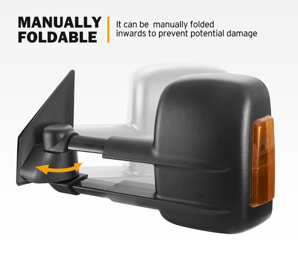 Pair Towing Mirrors Gen1 for Toyota Landcruiser 200 Series 2007-2021 with Indicator - Sunyee