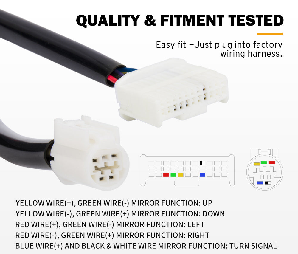 Pair Towing Mirrors Gen1 for Toyota Landcruiser 200 Series 2007-2021 with Indicator - Sunyee