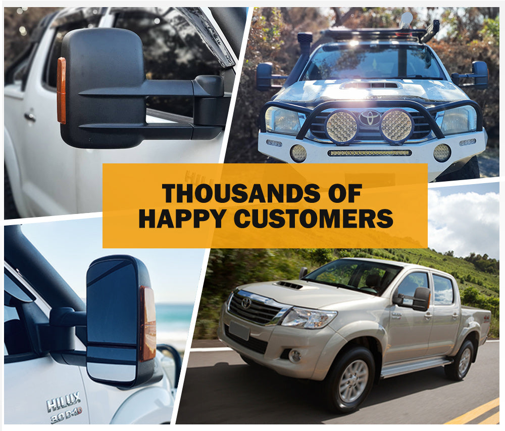 Pair Extendable Towing Gen1 Side Mirrors suits Toyota Hilux 2005-2015 N70 - Sunyee