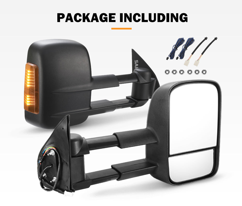 Pair Extendable Towing Gen1 Side Mirrors suits Toyota Hilux 2005-2015 N70 - Sunyee