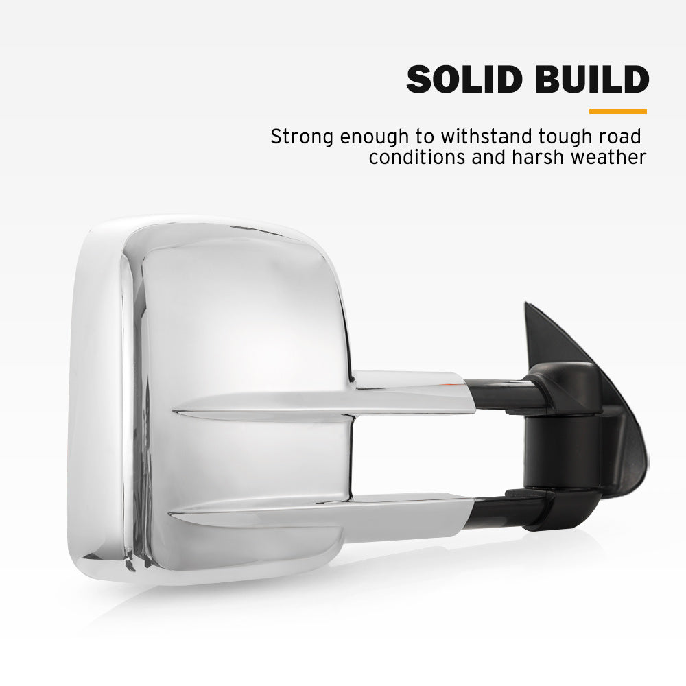 San Hima Pair Towing Mirrors Extendable for Toyota Hilux 2005-2015 N70 Silver - Sunyee