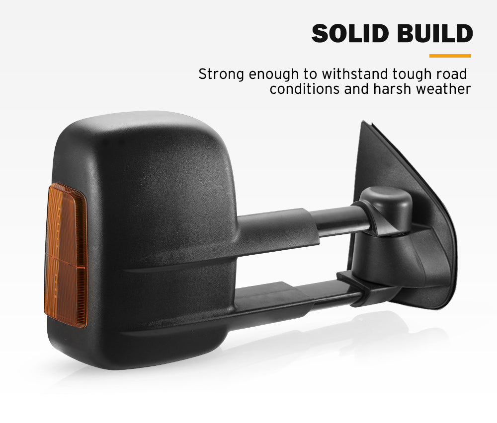 San Hima Pair Extendable Towing Mirrors for Holden Colorado7 MY2013-MY2016 Black - Sunyee