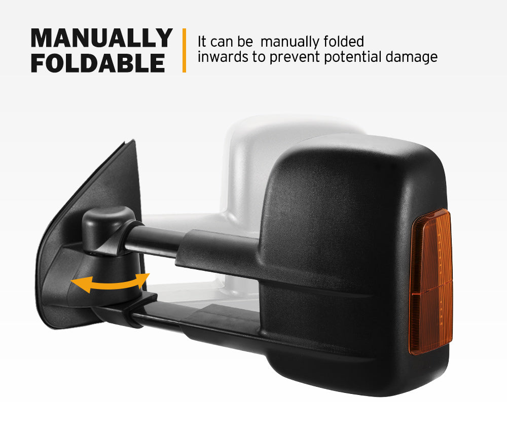 San Hima Pair Extendable Towing Mirrors for Holden Colorado7 MY2013-MY2016 Black - Sunyee