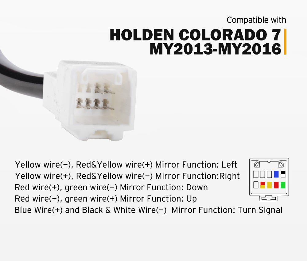 San Hima Pair Extendable Towing Mirrors for Holden Colorado7 MY2013-MY2016 Black - Sunyee