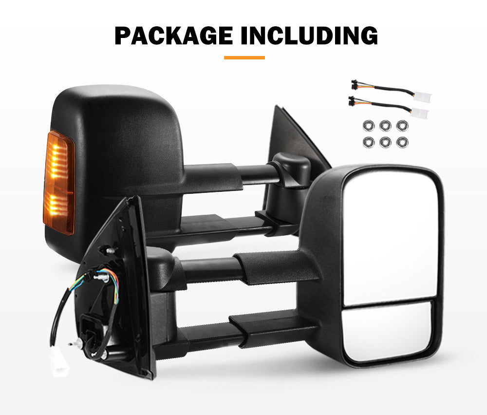 San Hima Pair Extendable Towing Mirrors for Holden Colorado7 MY2013-MY2016 Black - Sunyee