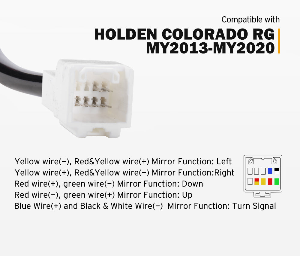 Pair Towing Extendable Side Mirrors Gen1 for Holden Colorado RG MY2013-MY2020 - Sunyee