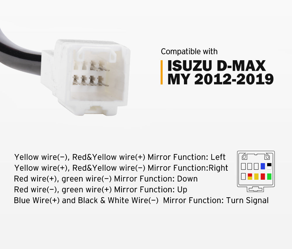 San Hima Pair Extendable Towing Mirrors Gen1 for Isuzu D-MAX DMAX MY2012-MY2019 - Sunyee