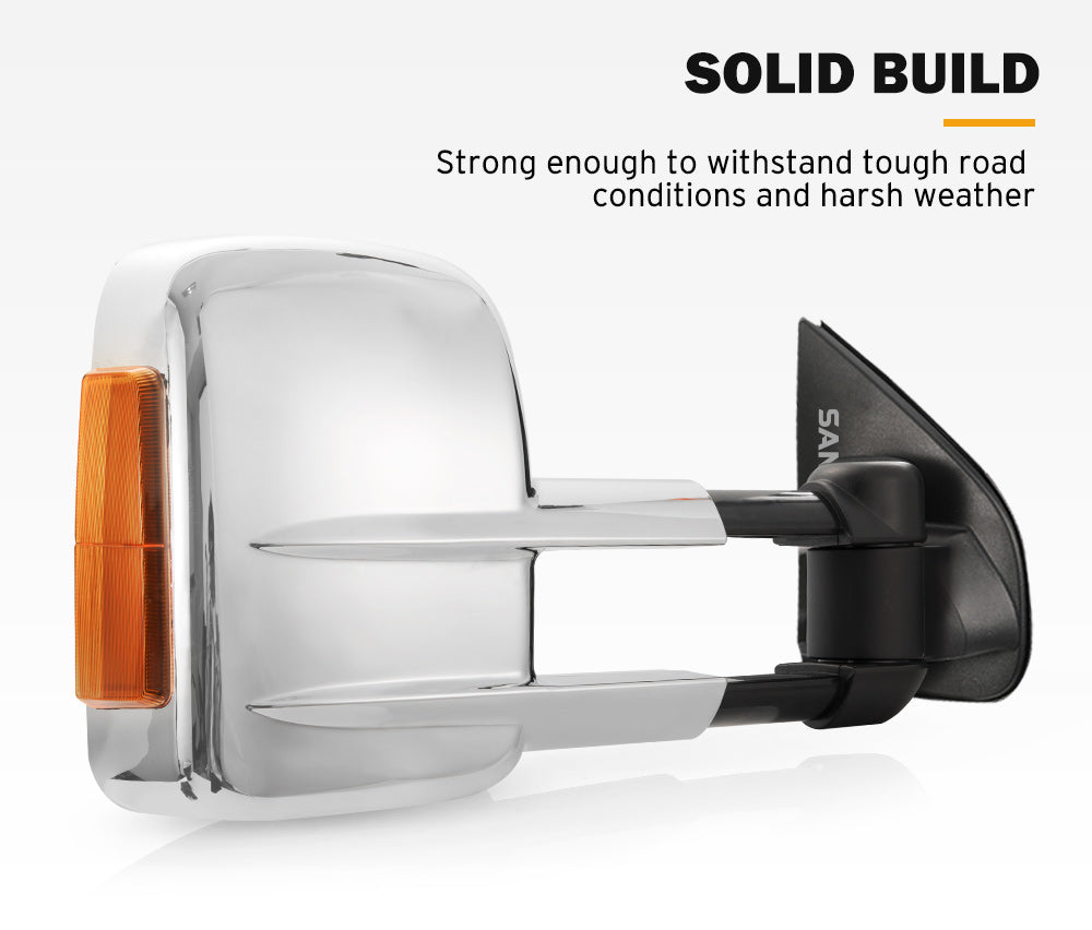 Pair Chrome Towing Extendable Side Mirrors Gen1 for Holden Colorado RG MY2013-MY2020