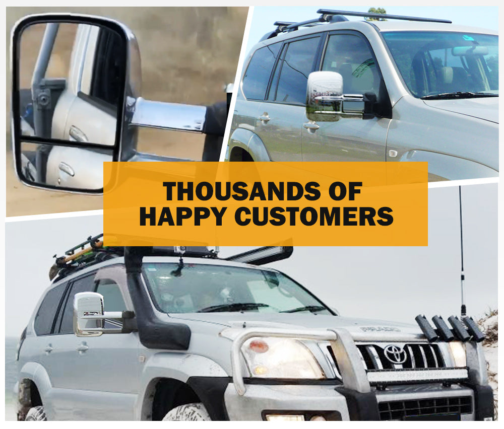 Pair Extendable Towing Mirrors Gen1 for Toyota Prado 120 Series 2002-2009 - Sunyee