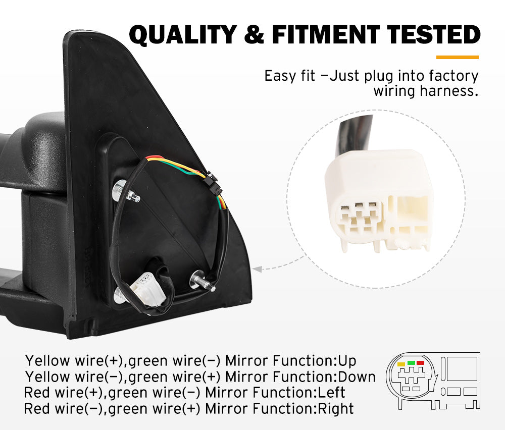 Pair Towing Extendable Mirrors Gen1 suit Toyota Prado 120 Series 2002-2009 - Sunyee