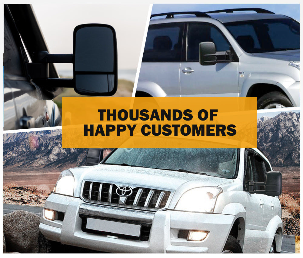 Pair Towing Extendable Mirrors Gen1 suit Toyota Prado 120 Series 2002-2009 - Sunyee