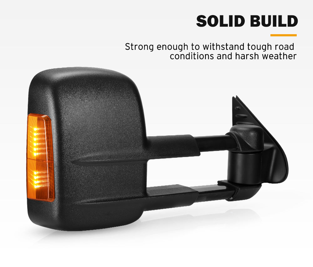 Pair Extendable Towing Side Mirrors Gen1 suits Toyota HILUX 2015-ON N80 - Sunyee