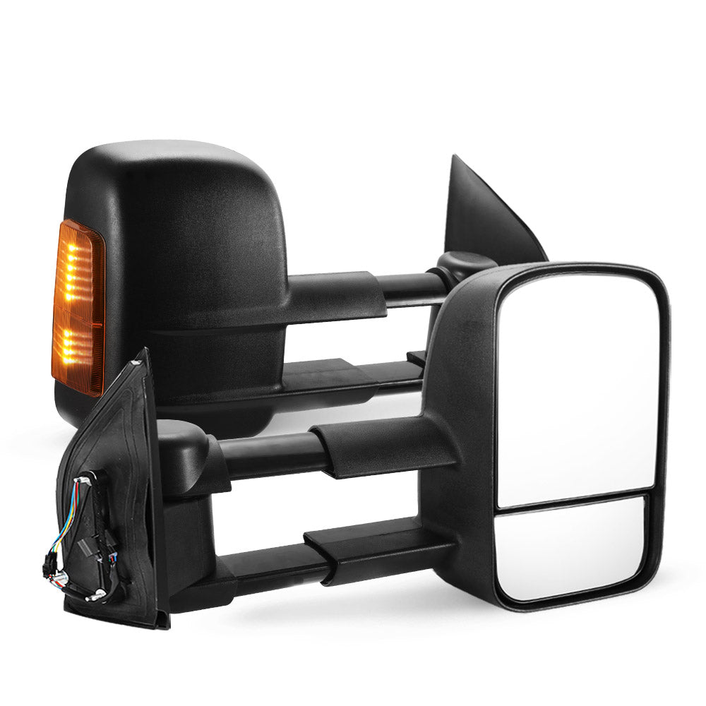 Pair Extendable Towing Side Mirrors Gen1 for Nissan Navara D40 2005-2015 - Sunyee