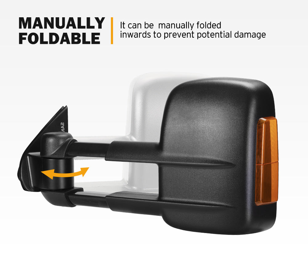 Pair Extendable Towing Side Mirrors Gen1 for Holden Rodeo 2003-2008 - Sunyee