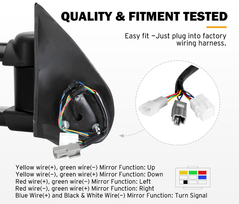 Pair Extendable Towing Side Mirrors Gen1 for Holden Rodeo 2003-2008 - Sunyee