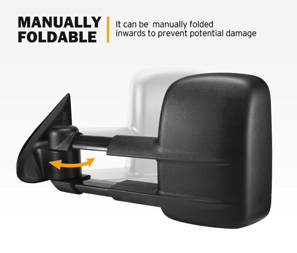 Pair Extendable Towing Side Mirrors Gen1 suits Mitsubishi Triton MQ/MR 2015 - current - Sunyee