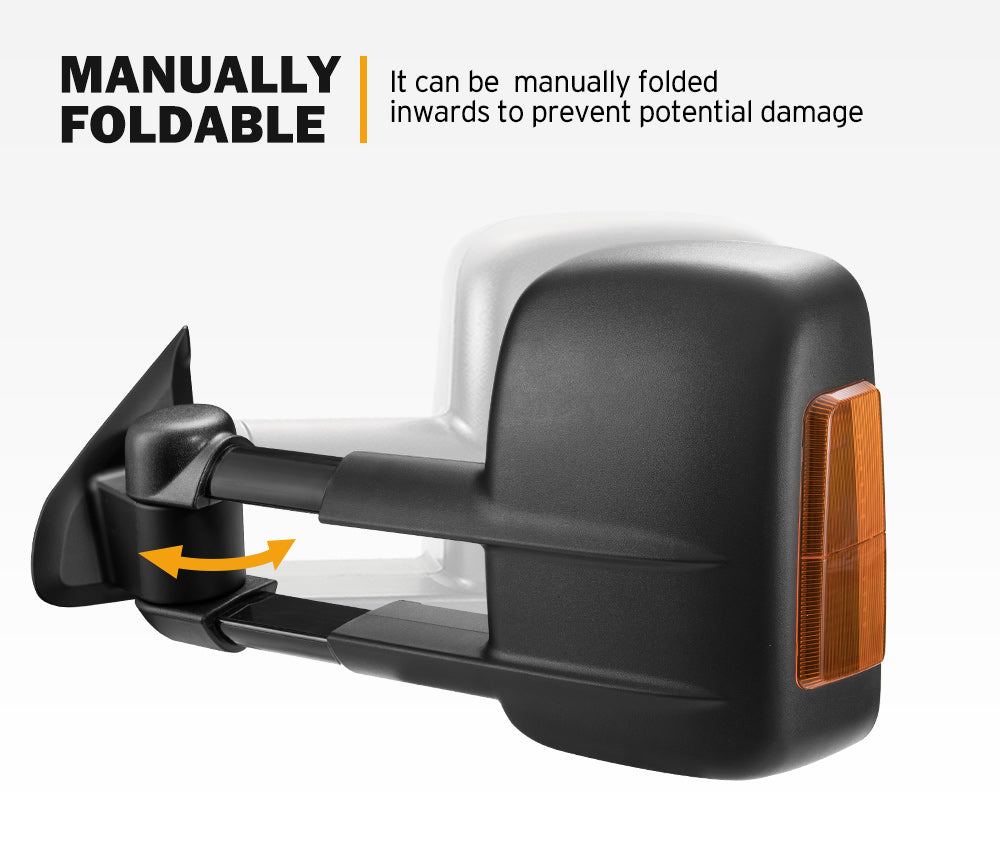San Hima Extendable Towing Side Mirrors Gen1 for Nissan Navara D23 NP300 2015-On